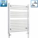 800 Mm High 650 Mm Wide Straight Chrome Heated Towel Rail Radiator Bathroom Flat