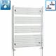 800mm Wide 1000mm High Flat Chrome Heated Towel Rail Radiator Electric Gas Dual