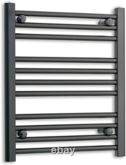 800mm Wide 600mm High Black Heated Towel Rail Radiator Designer Bathroom UK