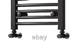 800mm Wide 600mm High Black Heated Towel Rail Radiator Designer Bathroom UK