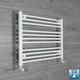 800mm Wide 600mm High Straight White Heated Towel Rail Radiator Bathroom Rad