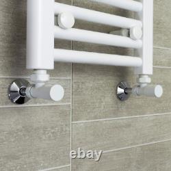 800mm Wide 600mm High Straight White Heated Towel Rail Radiator Bathroom Rad