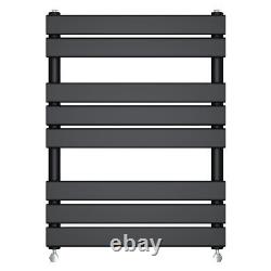 800x600 mm Flat Panel Heated Towel Rails Bathroom Rad Radiator Black Bath