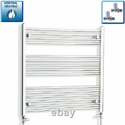 850mm Wide 800mm High Straight Chrome Heated Towel Rail Radiator Wide Bathroom