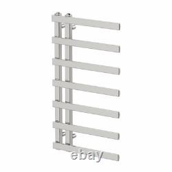 900 x 500mm Twin Valve Flat Heated Towel Rail Radiator Modern Bathroom Chrome