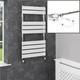950 X 500mm Heated Towel Rail Dual Fuel Thermostatic Chrome Flat Panel 9 Rail