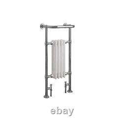 952x479mm White & Chrome Bathroom Victorian Towel Rail Traditional Radiator