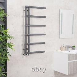 988 x 500mm Anthracite Heated Towel Rail Oval Designer Ladder Warmer Radiator