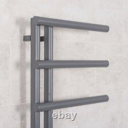 988 x 500mm Anthracite Heated Towel Rail Oval Designer Ladder Warmer Radiator