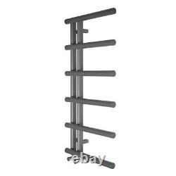 988 x 500mm Anthracite Heated Towel Rail Oval Designer Ladder Warmer Radiator