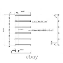 988 x 500mm Anthracite Heated Towel Rail Oval Designer Ladder Warmer Radiator