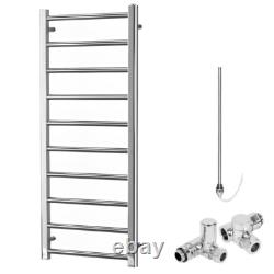 Alpine Dual Fuel Electric Heated Towel Rail Warmer / Bathroom Radiator, Chrome