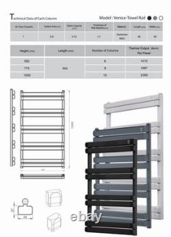 Aluminium Towel rail. Compatible with heat pump. Energy efficient. Black