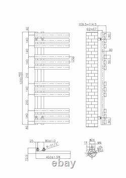 Anthracite Bathroom Heated Towel Rail Designer Radiator Ladder Heating Rads