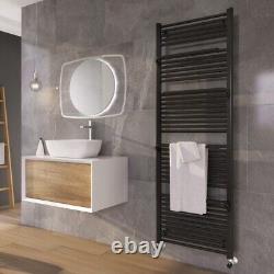 Anthracite Bathroom Radiator Heated Towel Rail & Towel Hanger Jesse 1800x600mm