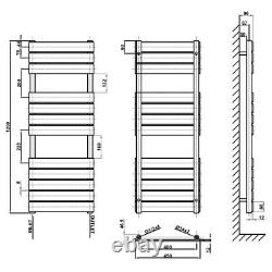 Anthracite Designer Flat Panel Heated Towel Rails Bathroom Ladder Radiator Rads