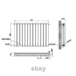Anthracite Designer Flat Panel Oval Column Towel Rail Radiator Central Heating