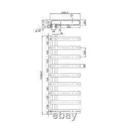 Anthracite Designer Towel Rail Radiator Bathroom Warmer 1300x500 mm