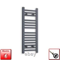 Anthracite Electric Towel Rail 300mm All Sizes Flat Panel Bathroom UK