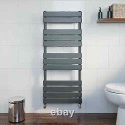 Anthracite Flat Panel Heated Towel Rail Includes Valves 1230 X 525x75mm Now £99