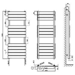 Anthracite Flat Panel Modern Design Heated Towel Rails Bathroom Ladder Radiator