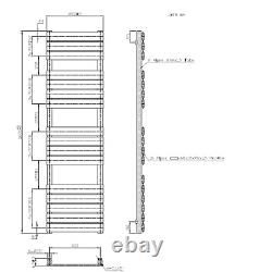 Anthracite Towel Radiator 1600 x 450mm Tundra BeBa 27961