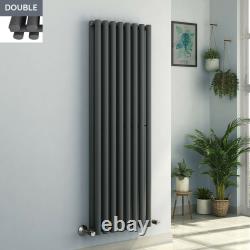 Anthracite Vertical Column Designer Round Tube Heating Radiators Towel Rail