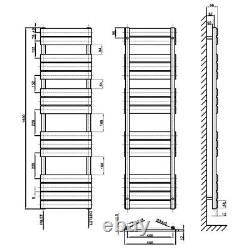 Anthracite White Black Ladder Flat Panel Heated Bathroom Towel Rail Radiator