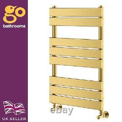 Ark Modern Flat Brushed Gold Ladder Towel Heater Bathroom Radiator 800 x 500