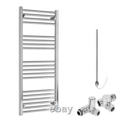 Aura Dual Fuel Heated Towel Rail / Warmer, Straight Chrome Bathroom Radiator