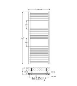 Barcelona Antique Gold Straight Heated Towel Rail 1200x500mm
