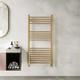 Barcelona Brushed Brass Straight Heated Towel Rail 1200x600mm Bnib