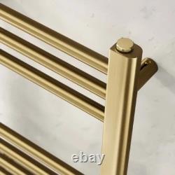 Barcelona Brushed Brass Straight Heated Towel Rail 1200x600mm BNIB