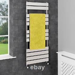 Bathroom 1200x500mm Heated Towel Rail Radiator Central Heating Flat Panel Chrome