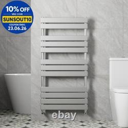 Bathroom 1200x600mm Heated Towel Rail Radiator Central Heating Flat Panel Chrome