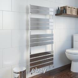 Bathroom 1200x600mm Heated Towel Rail Radiator Central Heating Flat Panel Chrome