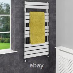 Bathroom 1200x600mm Heated Towel Rail Radiator Central Heating Flat Panel Chrome