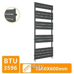 Bathroom Anthracite Flat Panel Towel Rail Designer Radiator Ladder Warmer Heater