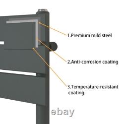 Bathroom Anthracite Flat Panel Towel Rail Designer Radiator Ladder Warmer Heater
