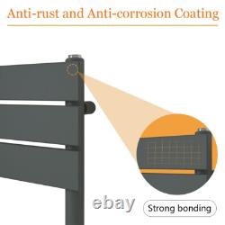 Bathroom Anthracite Flat Panel Towel Rail Designer Radiator Ladder Warmer Heater