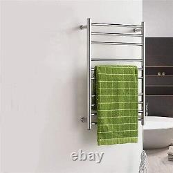 Bathroom Chrome Electric Heated Towel Rail Warmer Timer & Thermostatic Radiator