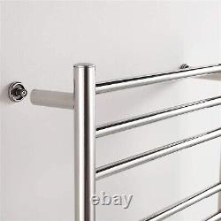 Bathroom Chrome Electric Heated Towel Rail Warmer Timer & Thermostatic Radiator