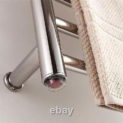 Bathroom Chrome Electric Heated Towel Rail Warmer Timer & Thermostatic Radiator