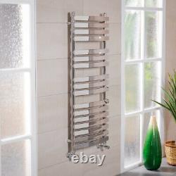 Bathroom Curved Flat Panel Heated Towel Rail Radiator 1200 x 500 mm Chrome