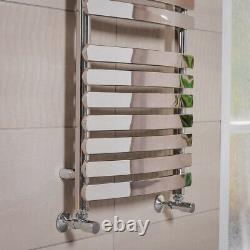 Bathroom Curved Flat Panel Heated Towel Rail Radiator 1200 x 500 mm Chrome