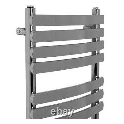 Bathroom Curved Flat Panel Heated Towel Rail Radiator 1200 x 500 mm Chrome