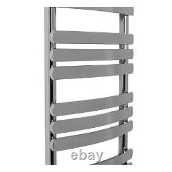 Bathroom Curved Flat Panel Heated Towel Rail Radiator 1200 x 500 mm Chrome