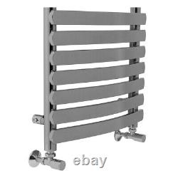 Bathroom Curved Flat Panel Heated Towel Rail Radiator 1200 x 500 mm Chrome