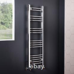 Bathroom Curved Heated Towel Rail Radiator Ladder Rad Heating 1200 x 400 Chrome