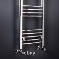 Bathroom Curved Heated Towel Rail Radiator Ladder Rad Heating 1200 x 400 Chrome